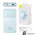 Baseus Comet Series 22.5W 20000mAh Dual Cable Digital Display Power Bank – Blue Color