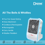 Disnie AC/DC Personal Powerful Portable Rechargeable Electric Hand Held Fan Mini Fan With Water Mist