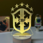 GearUP Acrylic Multicolor Night Lamp (Brazil Logo) – WHITE