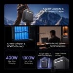 oraimo All-in-One Solar Power Station Inverter 500W, Lithium Battery 1000Wh angle 3