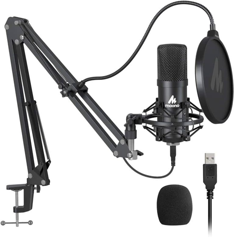 MAONO AU-A04 USB Microphone Combo Setup, Plug & Play USB Cardioid Podcast Condenser Microphone by MAONO - Gadgetntech Bangladesh