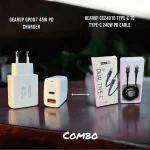 GearUP GP007 45W Fast PD Charger & GearUP CC24015 Type-C to Type-C 240W PD cable Combo by GearUP - Gadgetntech Bangladesh