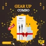 GearUP GP007 45W Fast PD Charger & GearUP CC6015 Type-C to C 60W PD cable Combo by GearUP - Gadgetntech Bangladesh