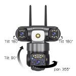 V380 PRO 3 Lens CCTV Outdoor Waterproof Night Vision PTZ Camera (4G+LAN) angle 2
