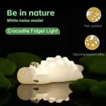 7 Color Crocodile Shape Silicone Night Light Toy for Kids angle 3