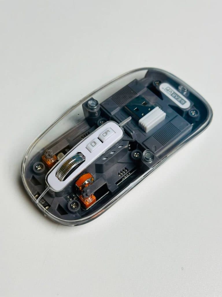 GearUP WM30 Transparent Crystal 2.4G + Bluetooth Magnetic Wireless Mouse- Gray Color by GearUP - Gadgetntech Bangladesh