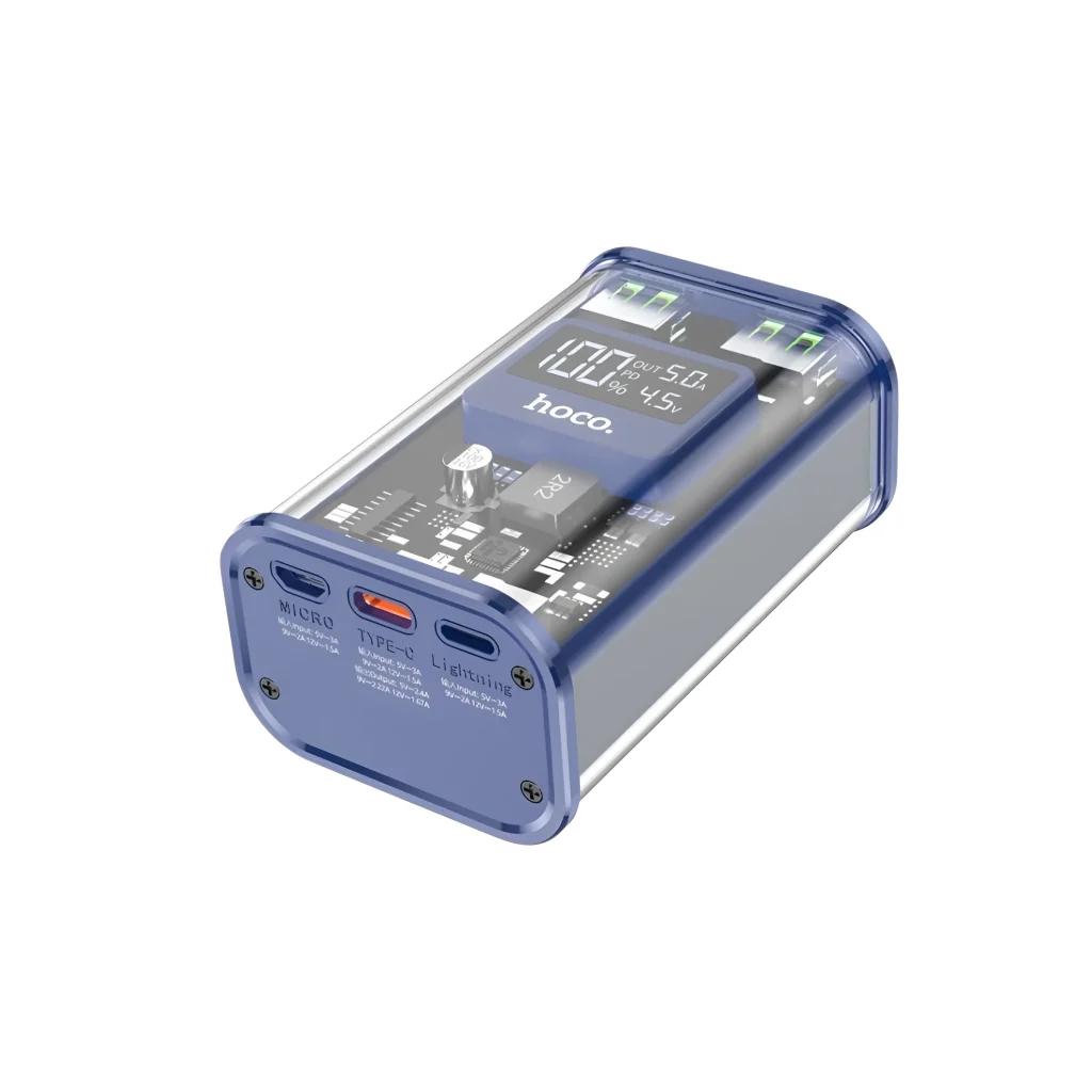 Hoco J105 10000mAh 22.5W Fast Charging Digital Display Power Bank - Blue angle 2