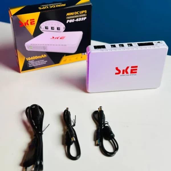 SKE POE 432P Mini DC UPS 25Watt 5v 9v 12v & PoE support 15/24v - 10400MAH by SKE - Gadgetntech Bangladesh