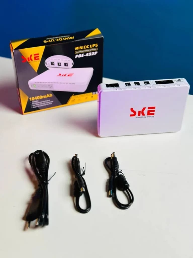 SKE POE 432P Mini DC UPS 25Watt 5v 9v 12v & PoE support 15/24v - 10400MAH by SKE - Gadgetntech Bangladesh