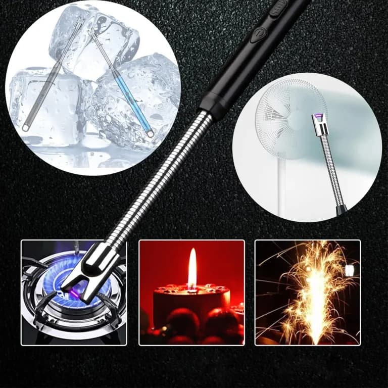 Type-C Rechargeable Windproof Arc Lighter with Flexible Neck - Random Color angle 2