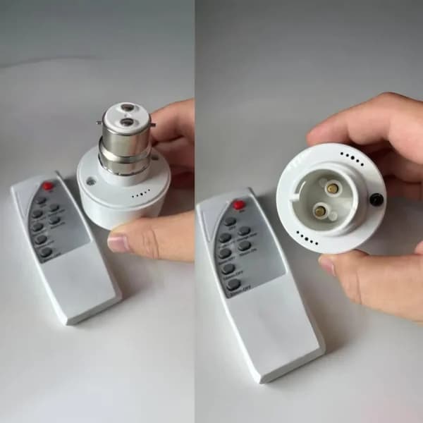 Smart B22 to B22 IR Lamp Holder with Wireless Remote & Timer by OEM - Gadgetntech Bangladesh