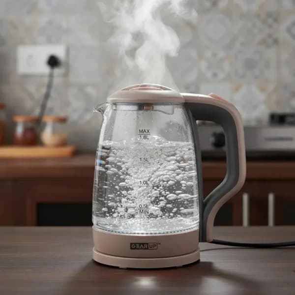 GearUP GK15 Electric Glass Kettle 1.8L (1500W) by GearUP - Gadgetntech Bangladesh