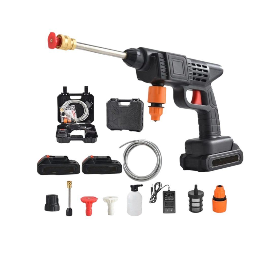 High-Pressure Car Wash Spray Gun Machine with Rechargeable 2 Batteries by High-Pressure - Gadgetntech Bangladesh