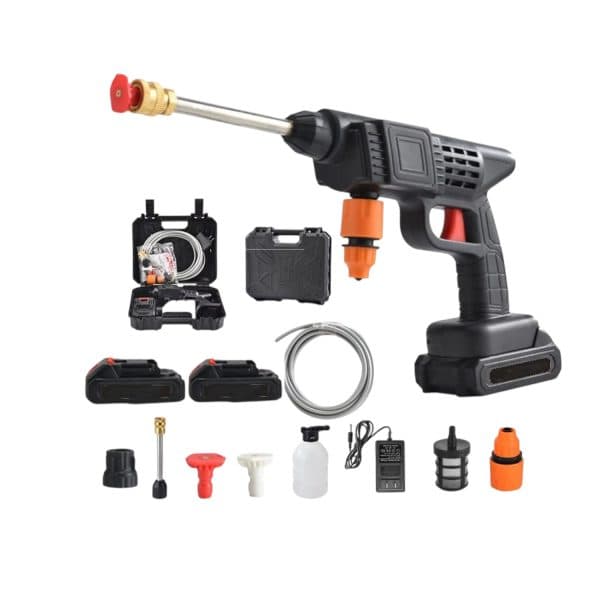 High-Pressure Car Wash Spray Gun Machine with Rechargeable 2 Batteries by High-Pressure - Gadgetntech Bangladesh