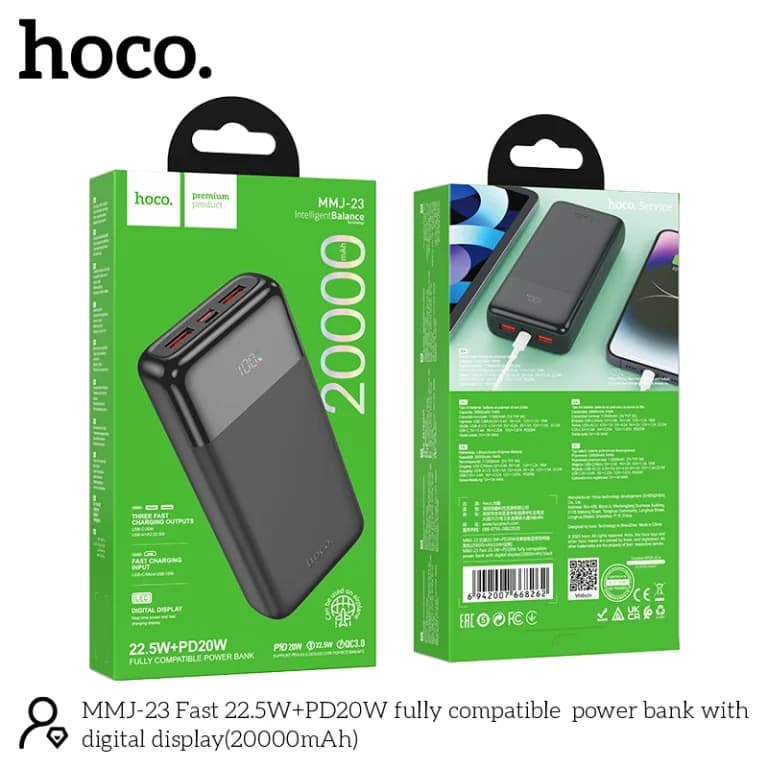 Hoco MMJ23 Resolute 22.5W Fast Charging Power Bank - 20000mAh angle 2