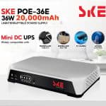 SKE POE-36E-LFP 20,000mAh Mini DC UPS – 36W High Power Backup with LiFePO4 Battery (5V/9V/12V 3A) by SKE - Gadgetntech Bangladesh