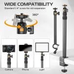 New! Overhead Desk Mount Stand for DSLR, DSLR & Ring Lights (Ulanzi VIJIM-LS02) angle 3