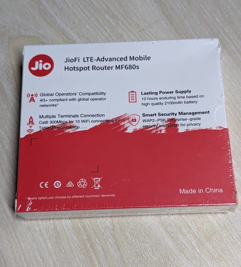 JIO 4G LTE Mobile WiFi Hotspot Portable Router – MF680s angle 2