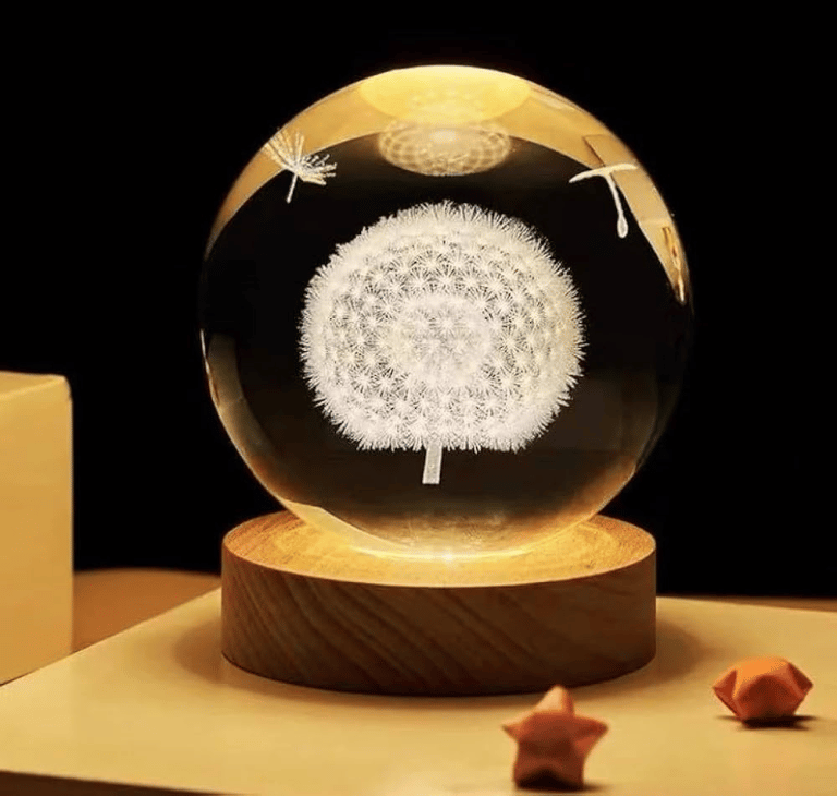 3D Crystal Ball - Dandelion (1 Color Base)