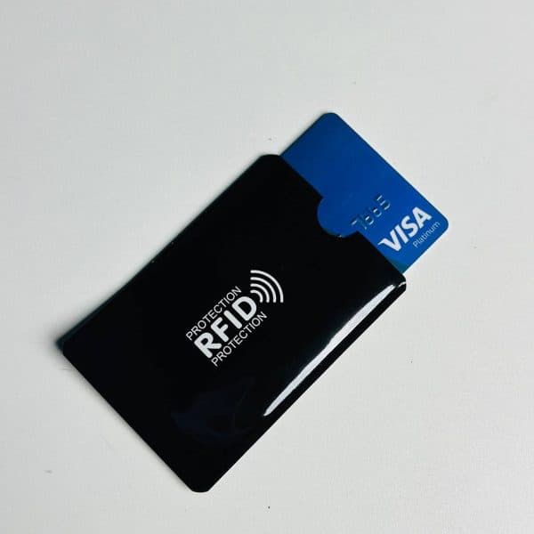 Anti Rfid Card Holder NFC Blocking Reader Case Protection Aluminium – 1pc - Black