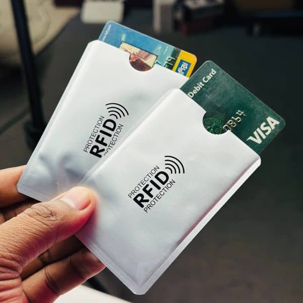 Anti Rfid Card Holder NFC Blocking Reader Case Protection Aluminium – 1pc - Silver
