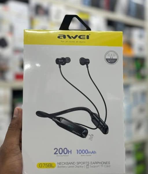 Awei G75BL Sports Neckband With Display